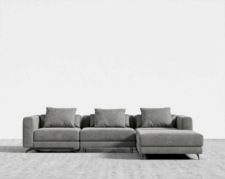 Berlin Sectional Sofa - Venice Vegan Suede - Strato