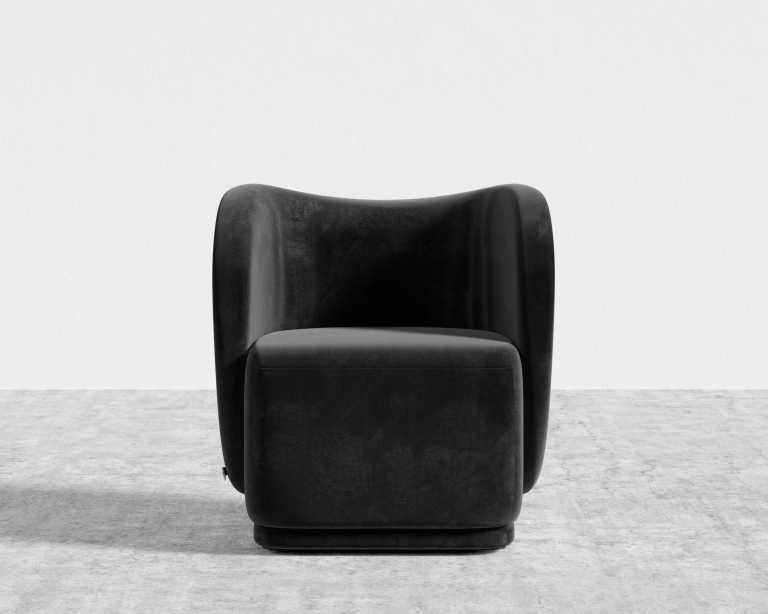 Diane Lounge Chair - Plush Velvet - Black Diane Lounge Chair - Plush Velvet - Black