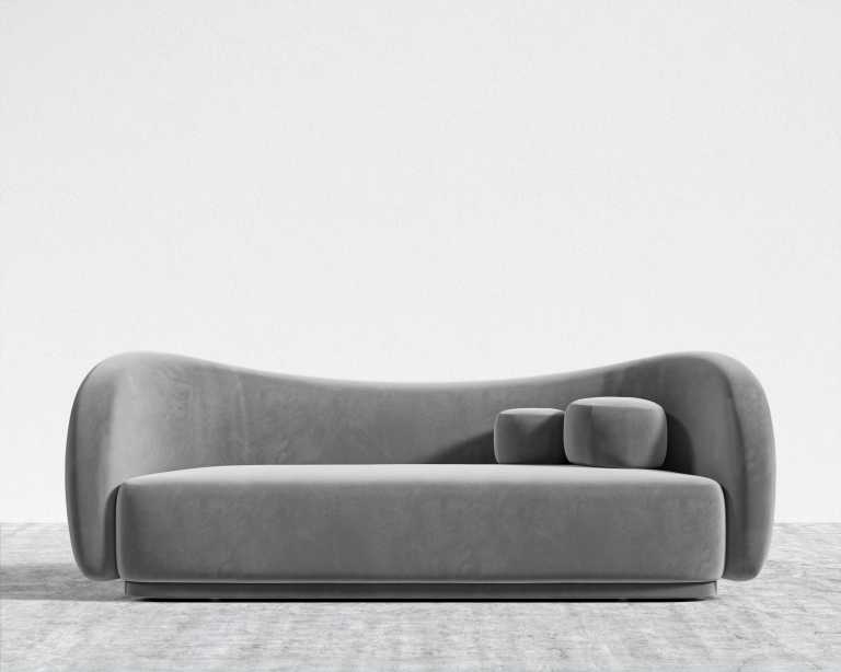 Diane Sofa - Plush Velvet - Glacier Grey