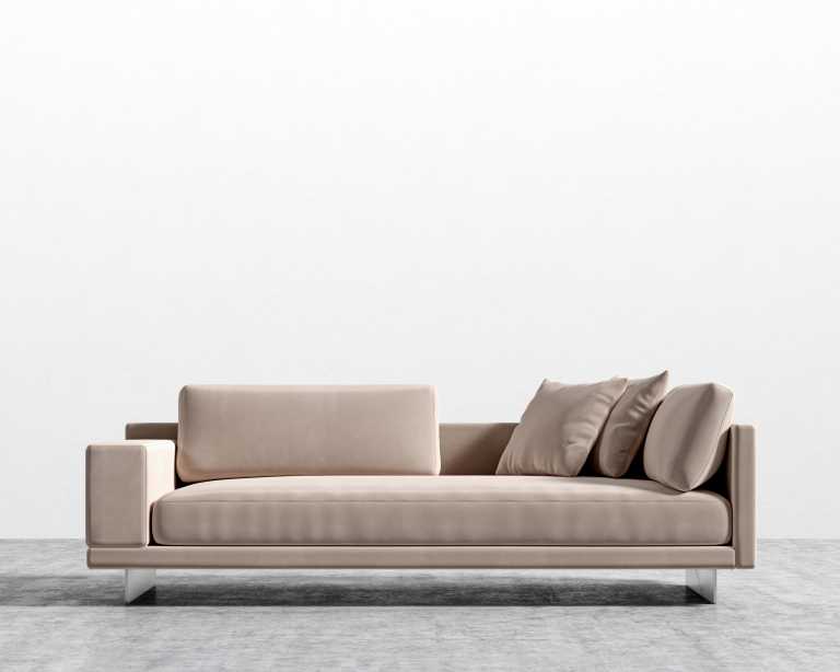 Dresden Left Arm Sofa - Plush Velvet - Blush