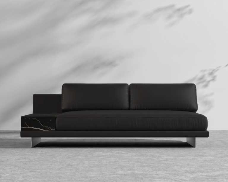 Dresden Outdoor Armless Sofa with Storage Table - Arcadia - Ceramic Black Storage Dresden Outdoor Armless Sofa with Storage Table - Arcadia - Ceramic Black Storage