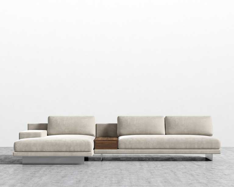 Dresden Sectional Sofa - Venice Vegan Suede - Latte