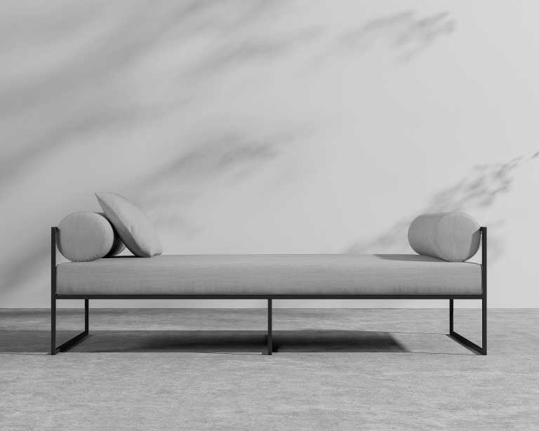 Everett Outdoor Daybed - Encino - Black Frame