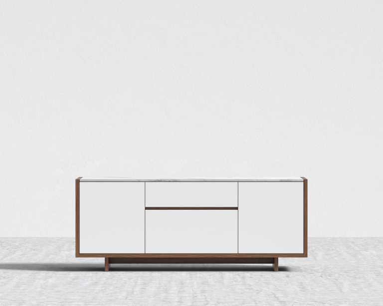 Gia Storage - White Marble - Walnut