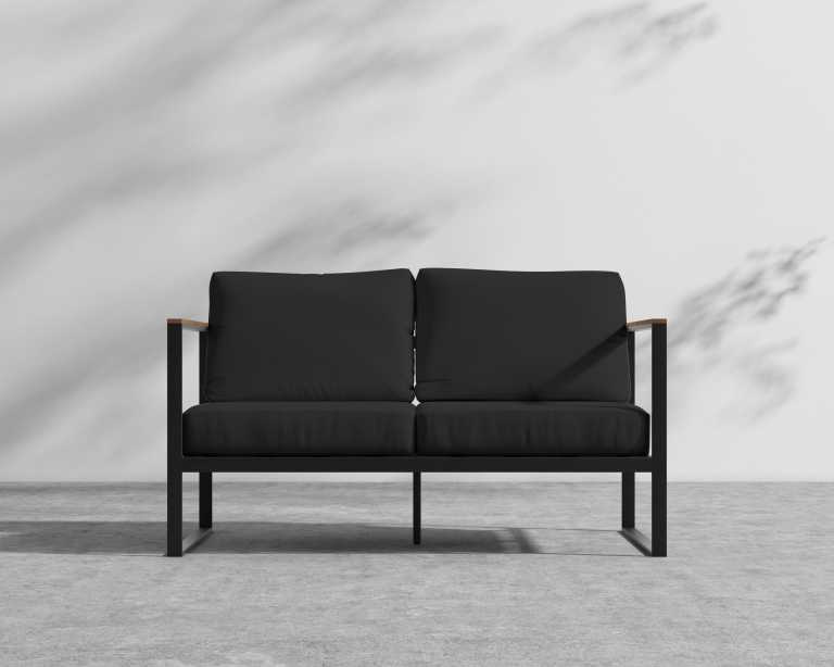 Louis Outdoor Loveseat - Arcadia - Black Frame Louis Outdoor Loveseat - Arcadia - Black Frame