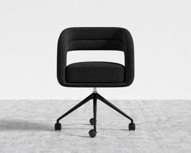 Mia Office Chair - Chatou Boucle - Caviar - Black Base
