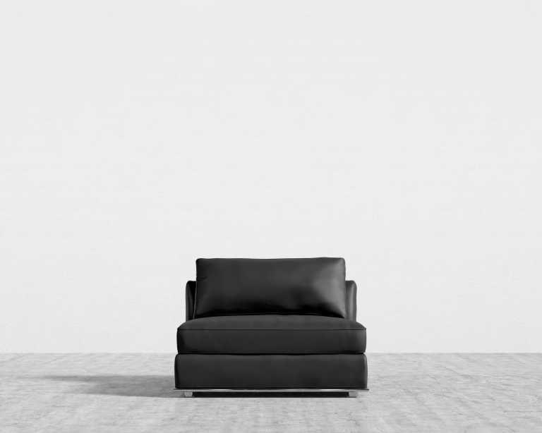 Milo 1 Seater - Armless - Trento Microfiber Leather - Trento Jet Black Milo 1 Seater - Armless - Trento Microfiber Leather - Trento Jet Black