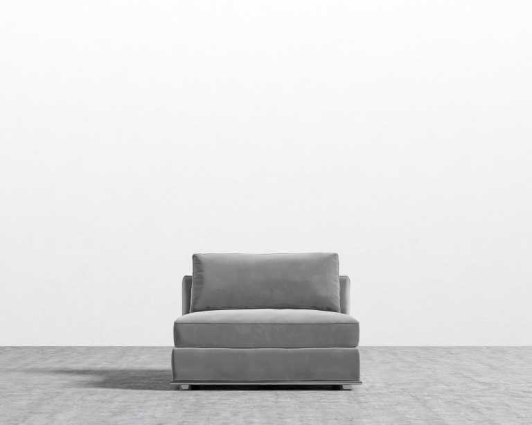 Milo 1 Seater - Armless - Venice Vegan Suede - Glacier Grey