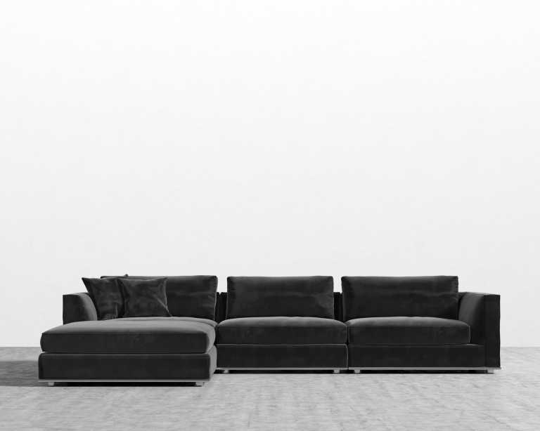 Milo Modular Sectional - Plush Velvet - Black Milo Modular Sectional - Plush Velvet - Black