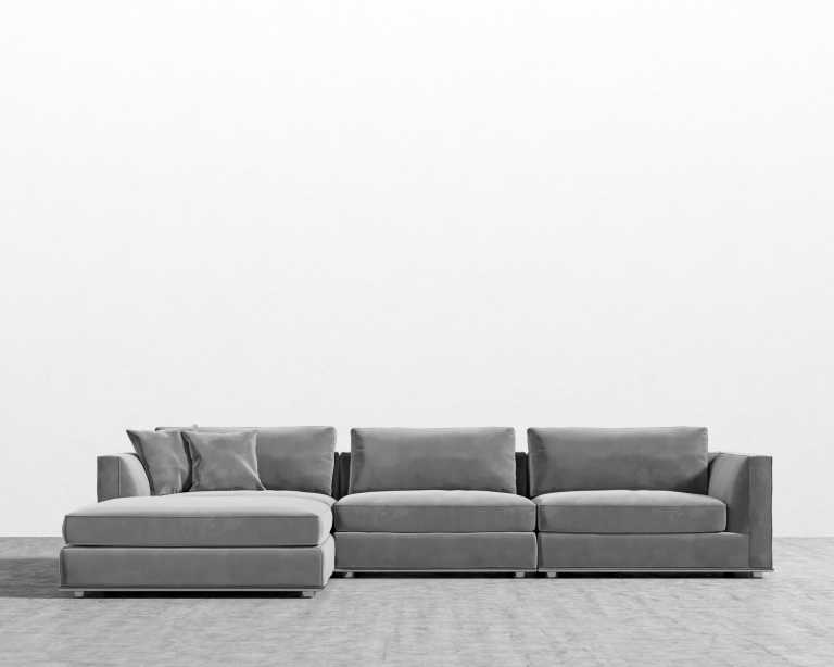 Milo Modular Sectional - Plush Velvet - Glacier Grey