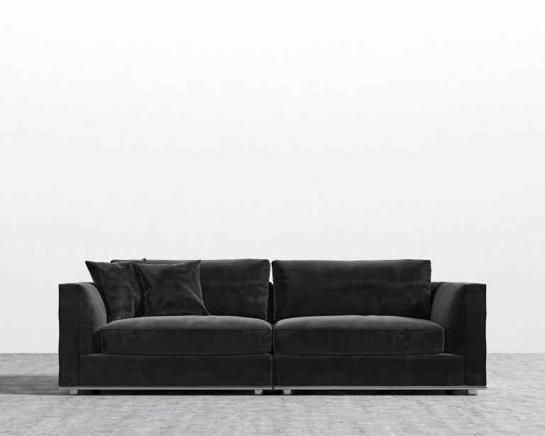 Milo Sofa - Plush Velvet - Black