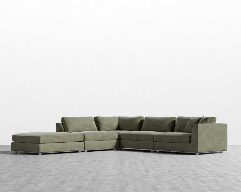 Milo Corner Sectional - Venice Vegan Suede - Sage