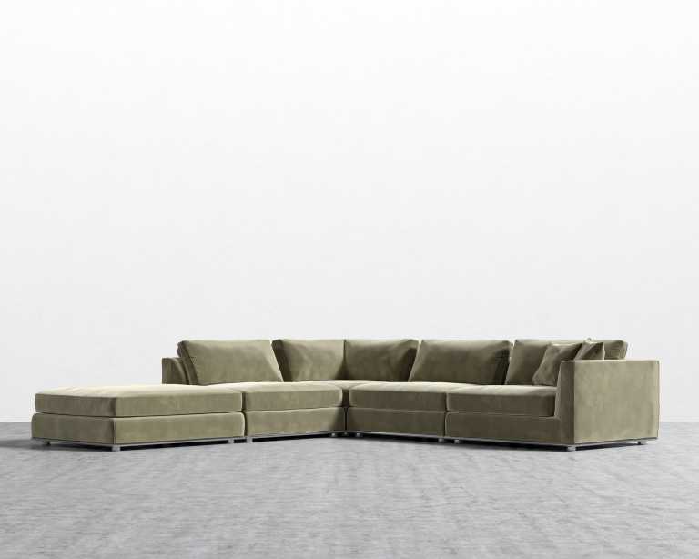 Milo Corner Sectional - Signature Plush Velvet - Olive Green Milo Corner Sectional - Signature Plush Velvet - Olive Green