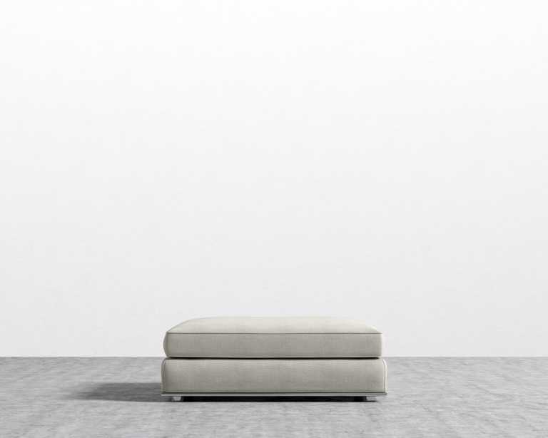 Milo Ottoman - Leuven Linen - Haze