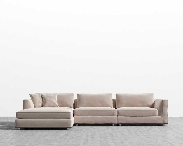 Milo Sectional - Plush Velvet - Blush