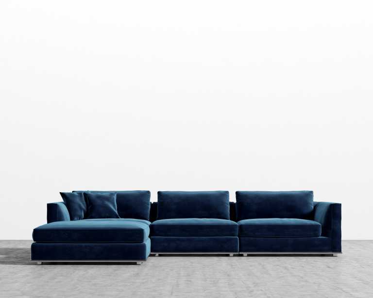 Milo Sectional - Plush Velvet - Cobalt Milo Sectional - Plush Velvet - Cobalt