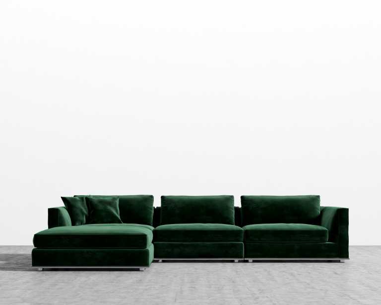 Milo Sectional - Plush Velvet - Moss