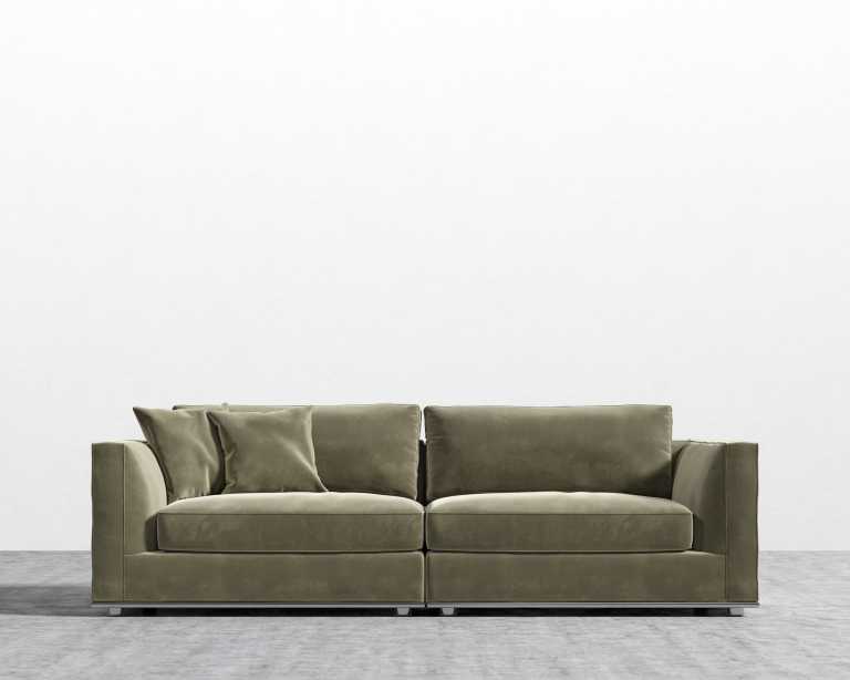 Milo Sofa - Signature Plush Velvet - Olive Green