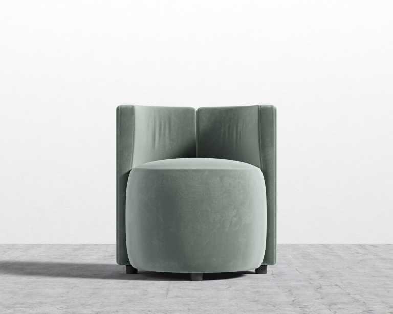 Nova Lounge Chair - Plush Velvet - Moonstone