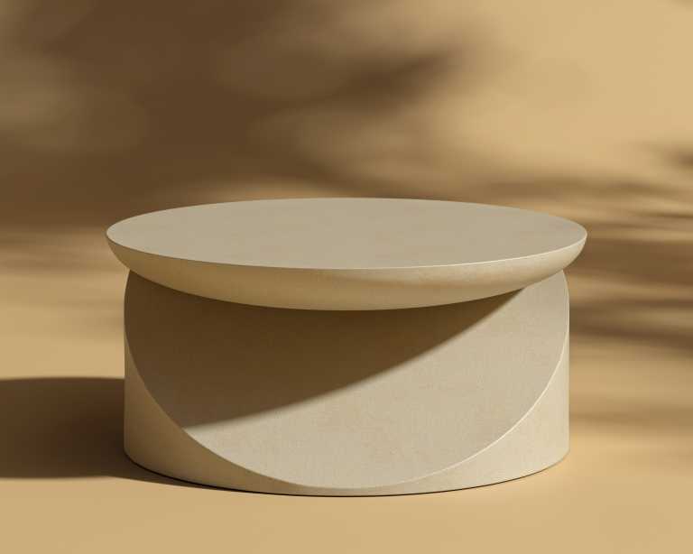 Ophira Coffee Table - Ivory Waxed