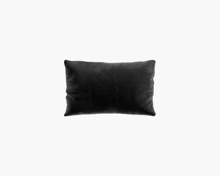 Rectangular Throw Pillow - Plush Velvet - Black 2022