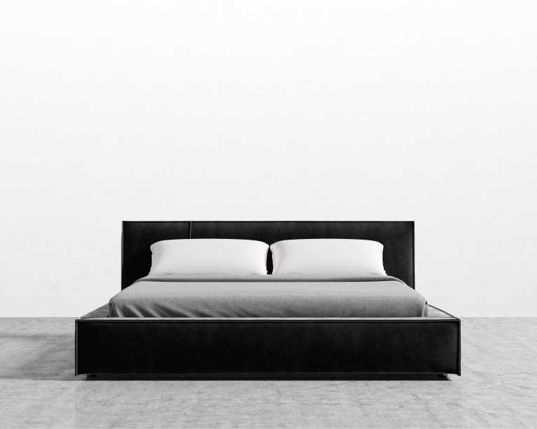 Porter Bed - Vintage Velvet - Black