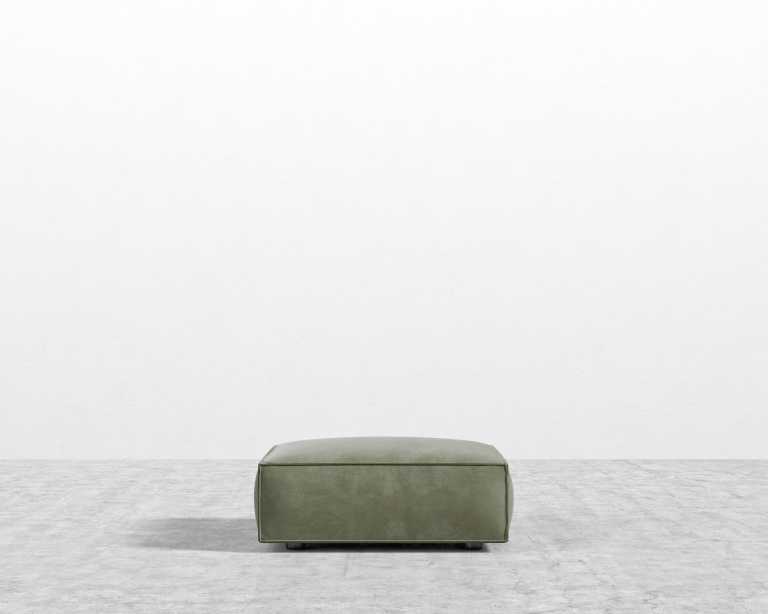Porter Ottoman - Venice Vegan Suede - Sage