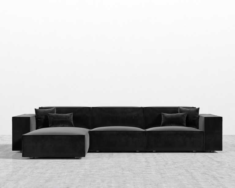 Porter Sectional - Plush Velvet - Black Porter Sectional - Plush Velvet - Black