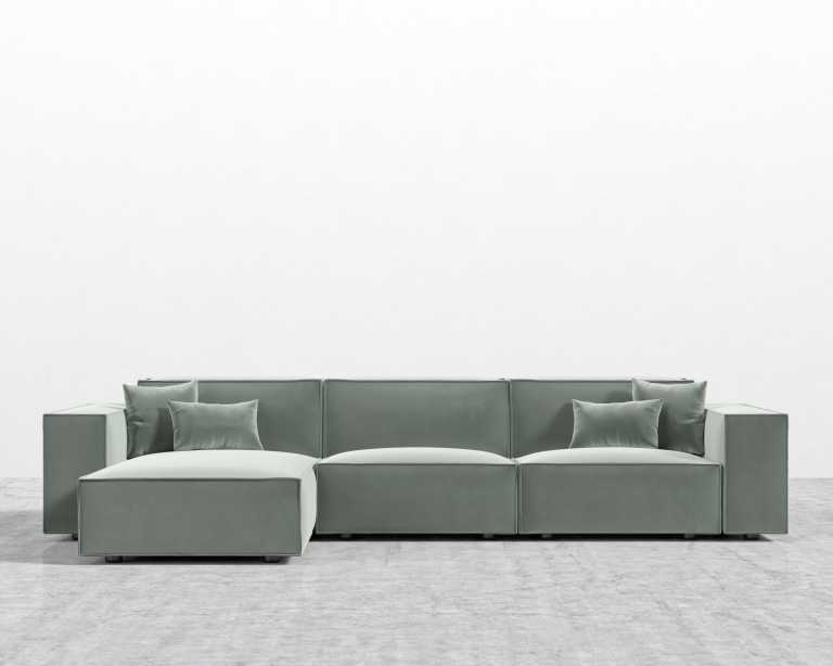 Porter Sectional - Plush Velvet - Moonstone