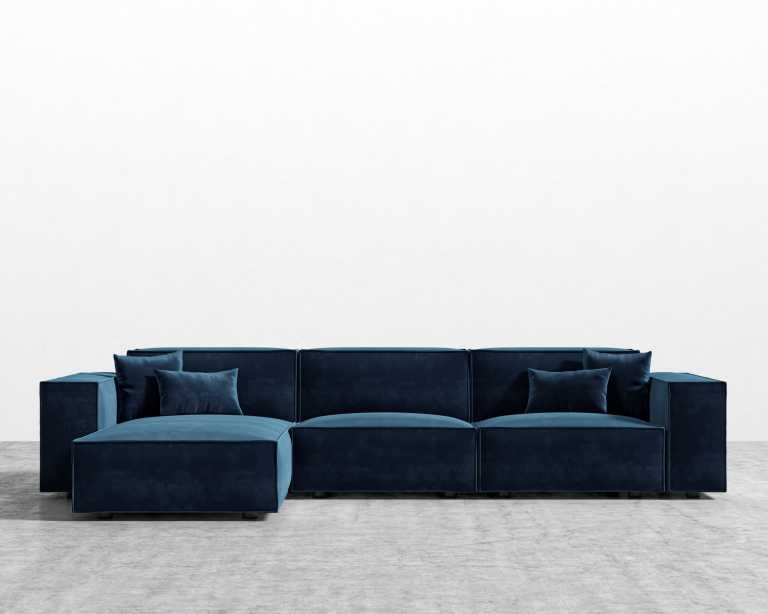 Porter Sectional - Plush Velvet - Cobalt Porter Sectional - Plush Velvet - Cobalt