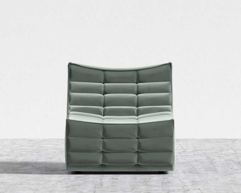 Tanner Armless - Plush Velvet - Moonstone