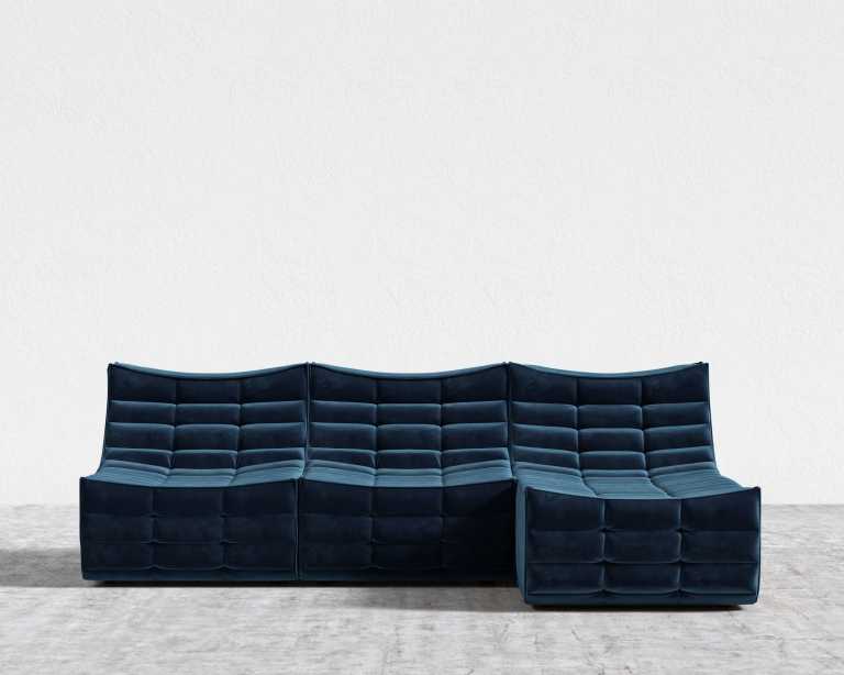 Tanner Sectional Sofa - Plush Velvet - Cobalt Tanner Sectional Sofa - Plush Velvet - Cobalt