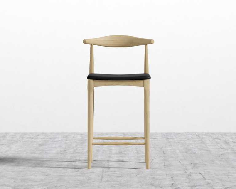 Elbow Counter Stool - Natural - Trento Jet Black Elbow Counter Stool - Natural - Trento Jet Black